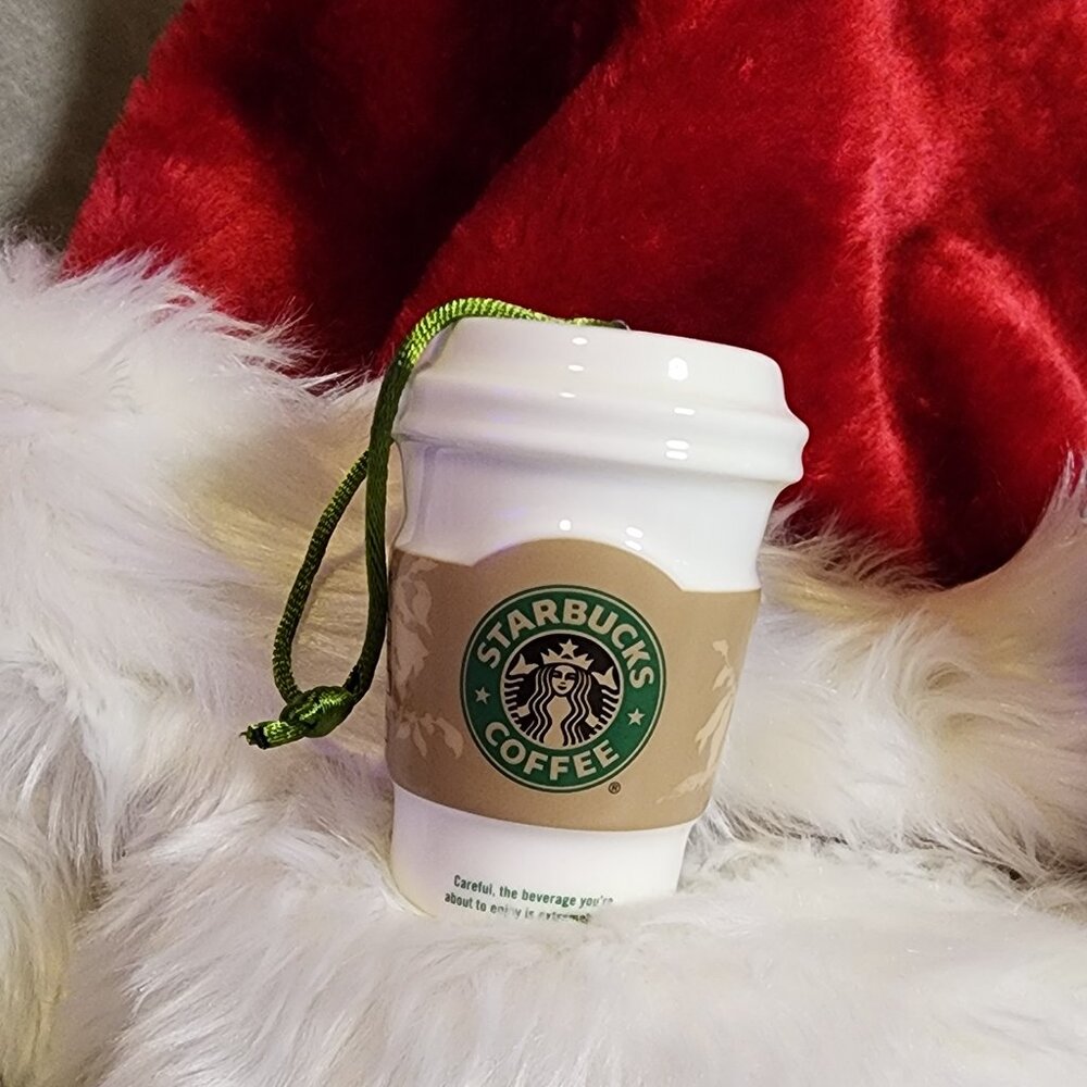 2008 Starbucks Christmas Holiday Ornament Ceramic Cup